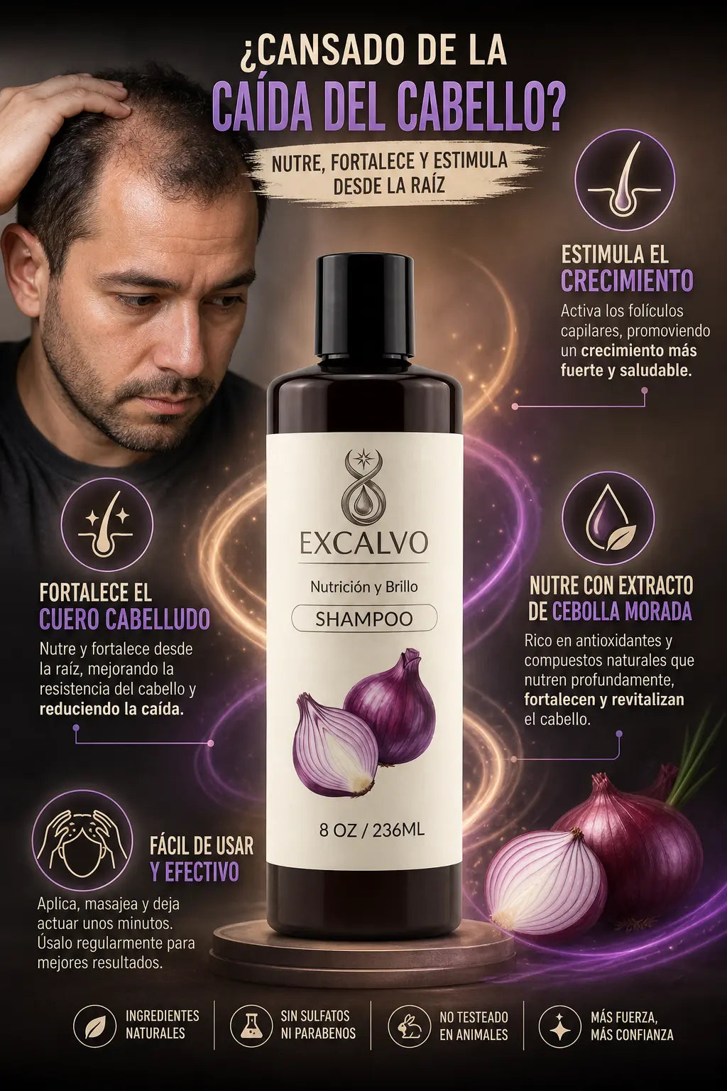 Promocion SHAMPOO EXCALVO 2x1 Recupera tu cabello o te devolvemos tu dinero